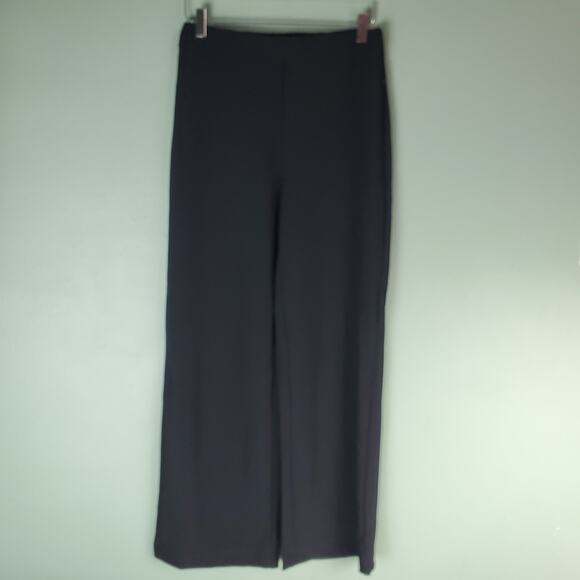 Boston Proper Womens Black Beyond Travel Wide Leg Crop Pull On Pants Size Small - Picture 1 of 6